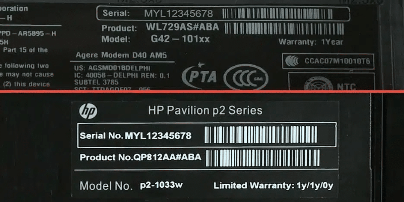 Hp pavilion model number