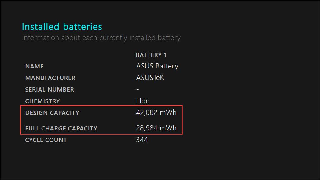 asus laptop battery percentage not increasing