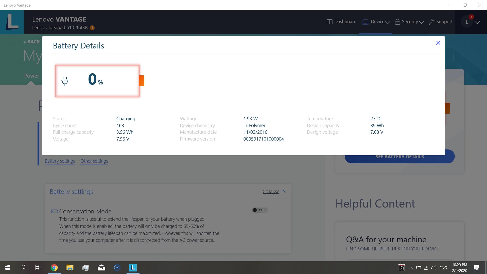 lenovo laptop battery not detected